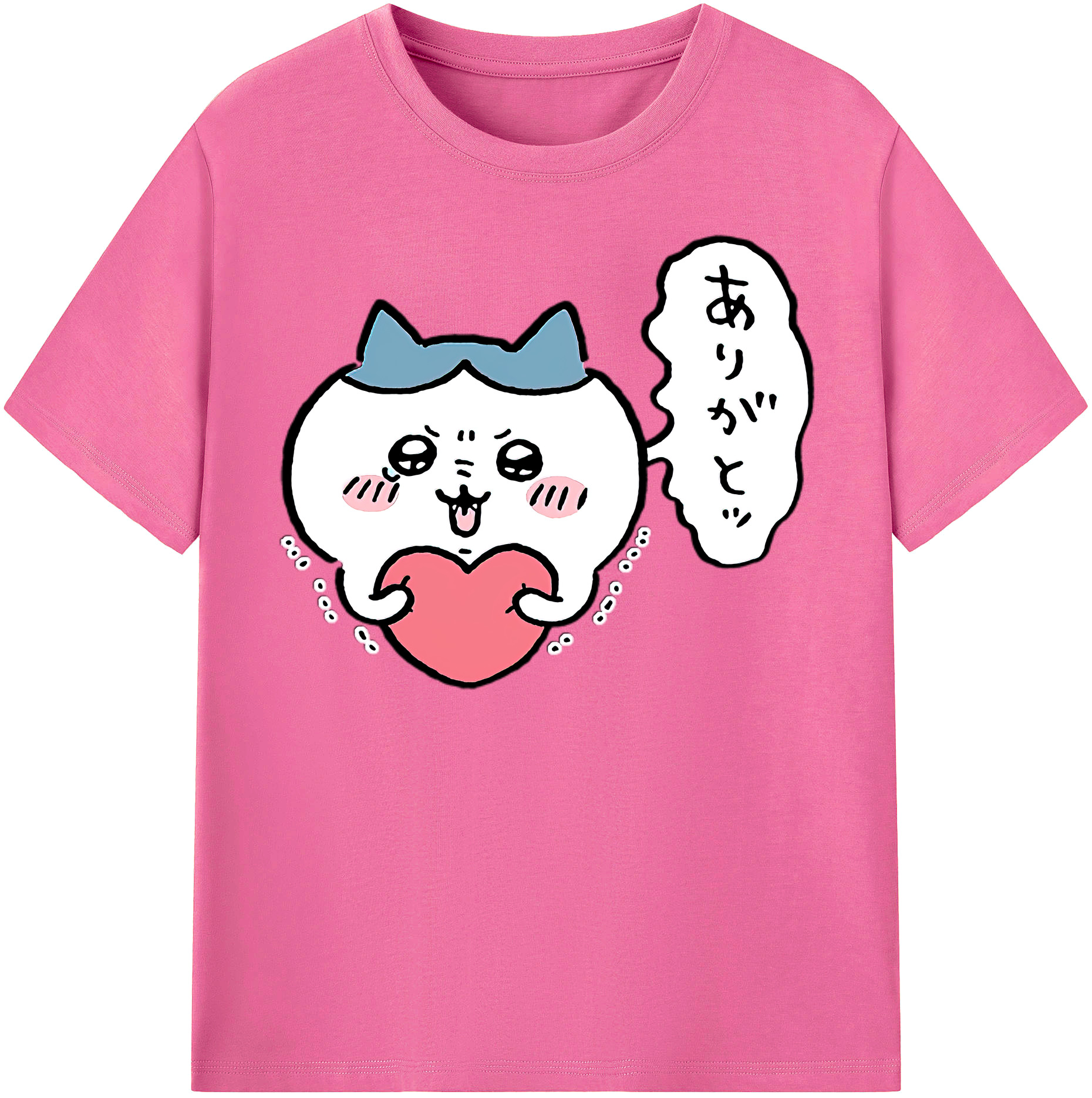 （画像用） ちいかわ ハチワレ Chii-kawa hachiware レディースカジュアルプリントTシャツ（綿100％）